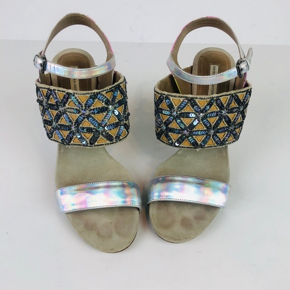 Dries Van Noten Sequin Floral Iridescent Heels - Picture 5 of 8